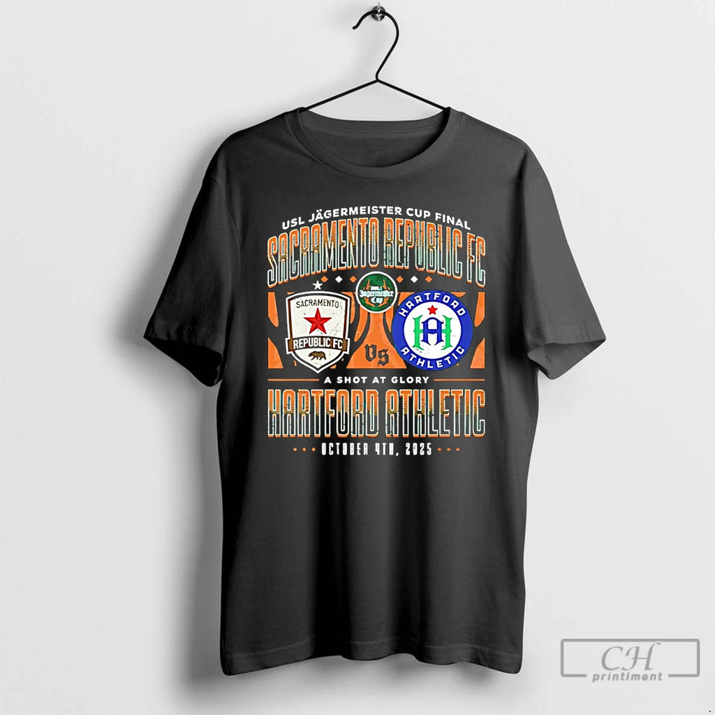 Classic Hartford Athletic Vs Sacramento Republic Fc 2025 Usl Jagermeister Cup Matchup T Shirts
