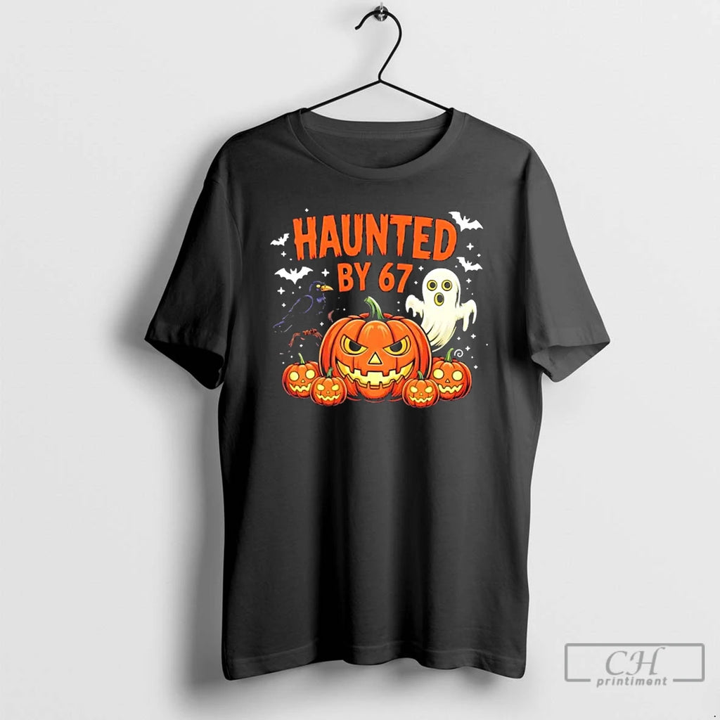 Classic Haunted By 67 Funny Ghost Pumpkin Halloween T Shirts Hoodie Longsleeve
