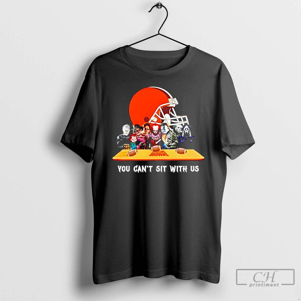Classic Horror Movie Characters You Cant Sit With Us Cleveland Browns Halloween T Shirts