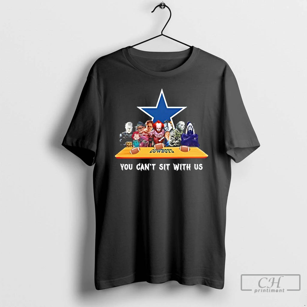 Classic Horror Movie Characters You Cant Sit With Us Dallas Cowboys Halloween T Shirts