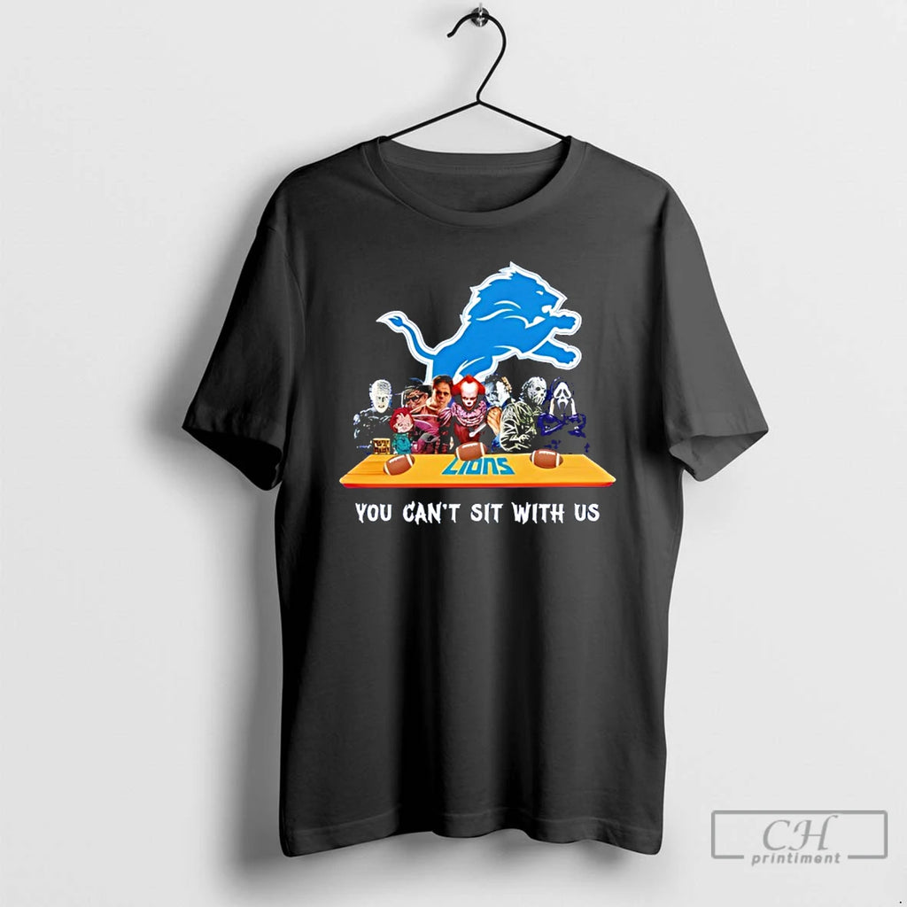 Classic Horror Movie Characters You Cant Sit With Us Detroit Lions Halloween T Shirts