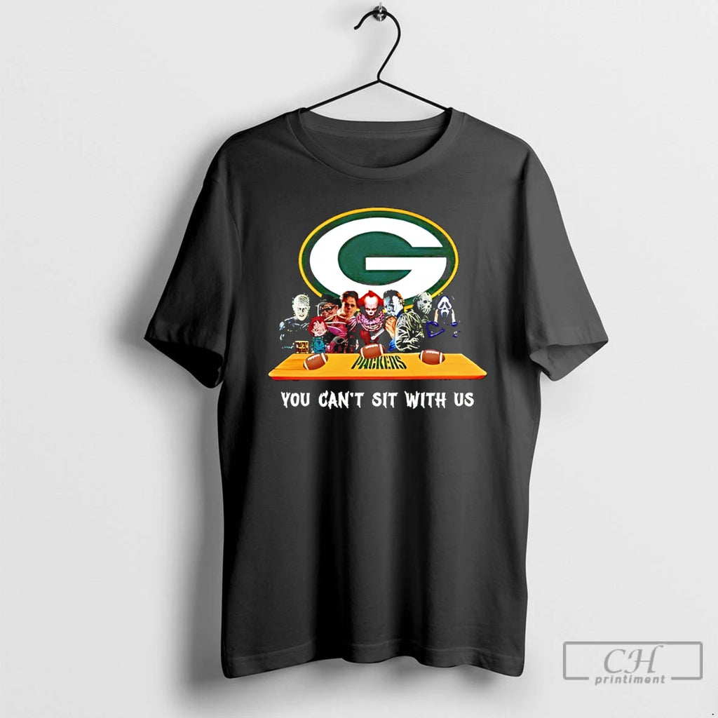 Classic Horror Movie Characters You Cant Sit With Us Green Bay Packers Halloween T Shirts
