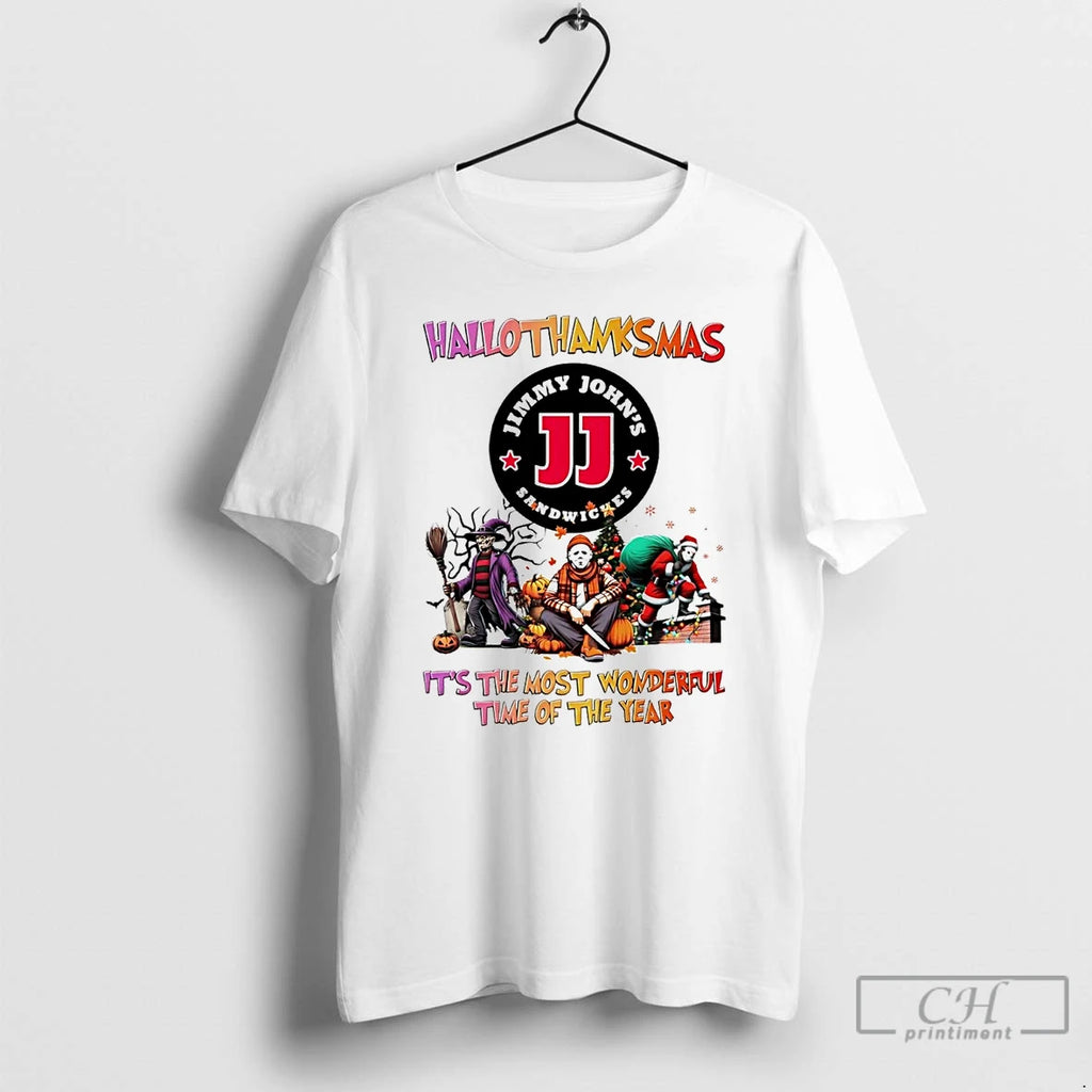 Classic Horror Movies Jimmy Johns Hallothanksmas Its The Most Wonderful Time T Shirts Hoodie Longsleeve