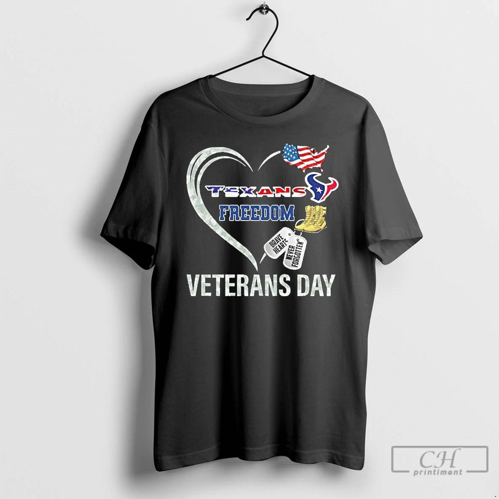 Classic Houston Texans Freedom Veterans Day T Shirts