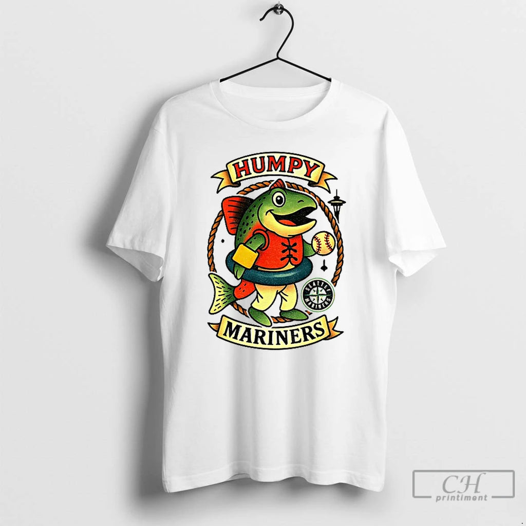Classic Humpy Salmon Mascot Seattle Mariners Mlb Baseball Mlb Baseball 2025 T Shirts