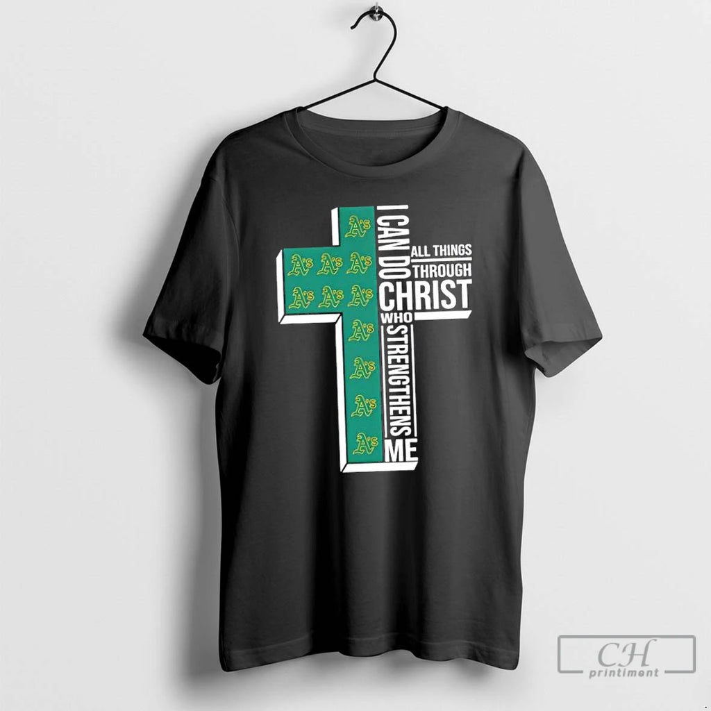 Classic I Can Do All Things Through Christ Who Strengthens Me Oakland Athletics Baseball Cross
