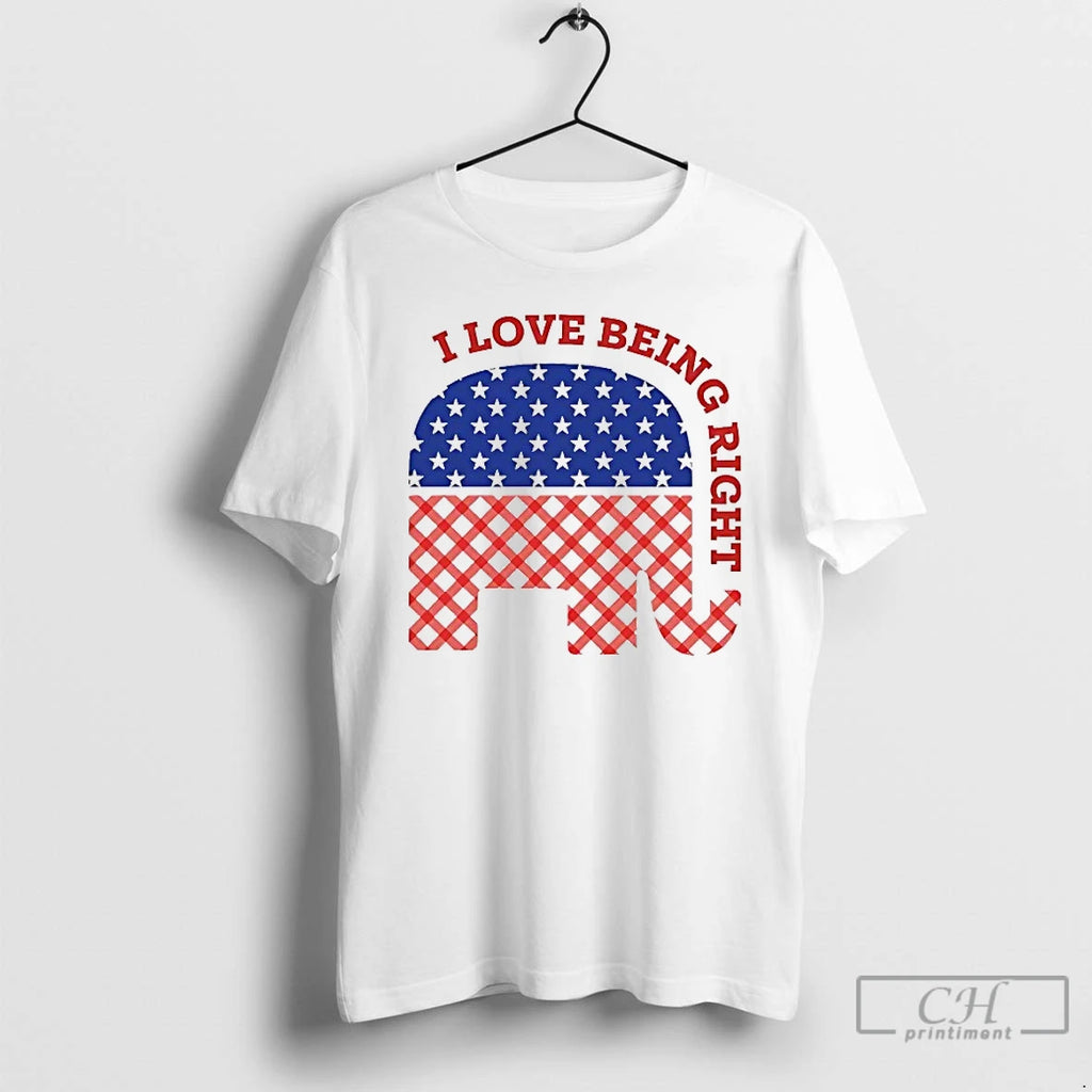 Classic I Love Being Right Gop Elephant T Shirts