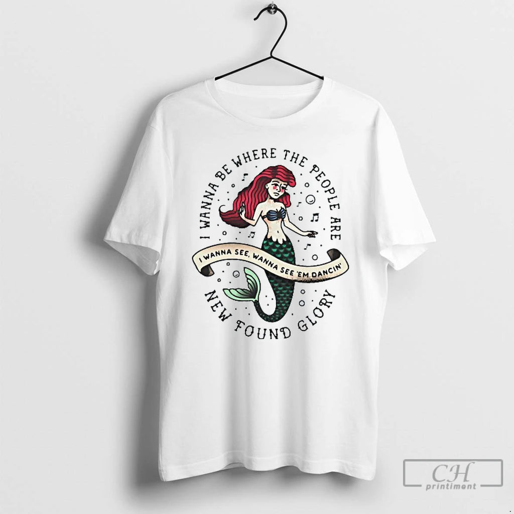 Classic I Wanna Be Where The People Are New Found Glory Mens White Tee