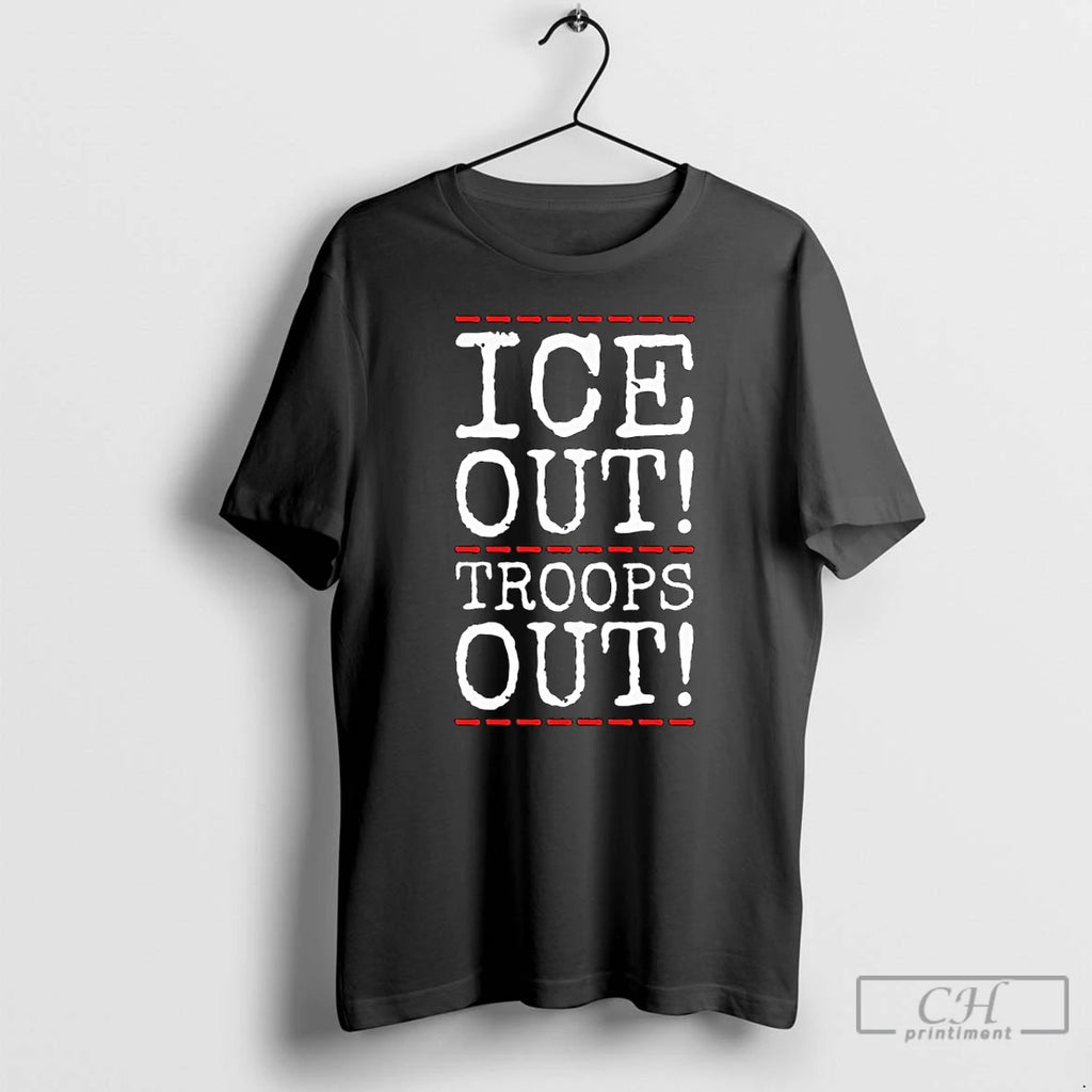 Classic Ice Out Troops Out Abolish Ice Anti Trump Long Sleve T Shirts