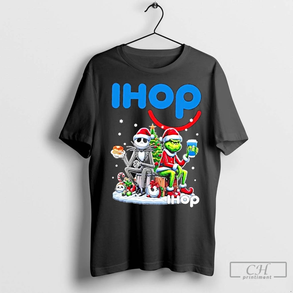 Classic Ihop X Grinch And Jack Skellington Unwilling Friends Merry Christmas