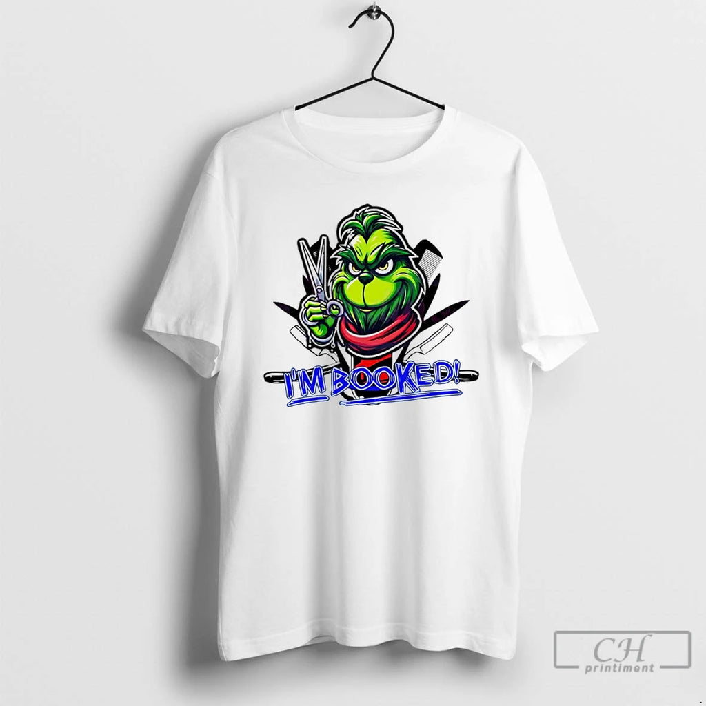 Classic Im Booked Christmas Grinch Hair Stylist White T Shirts