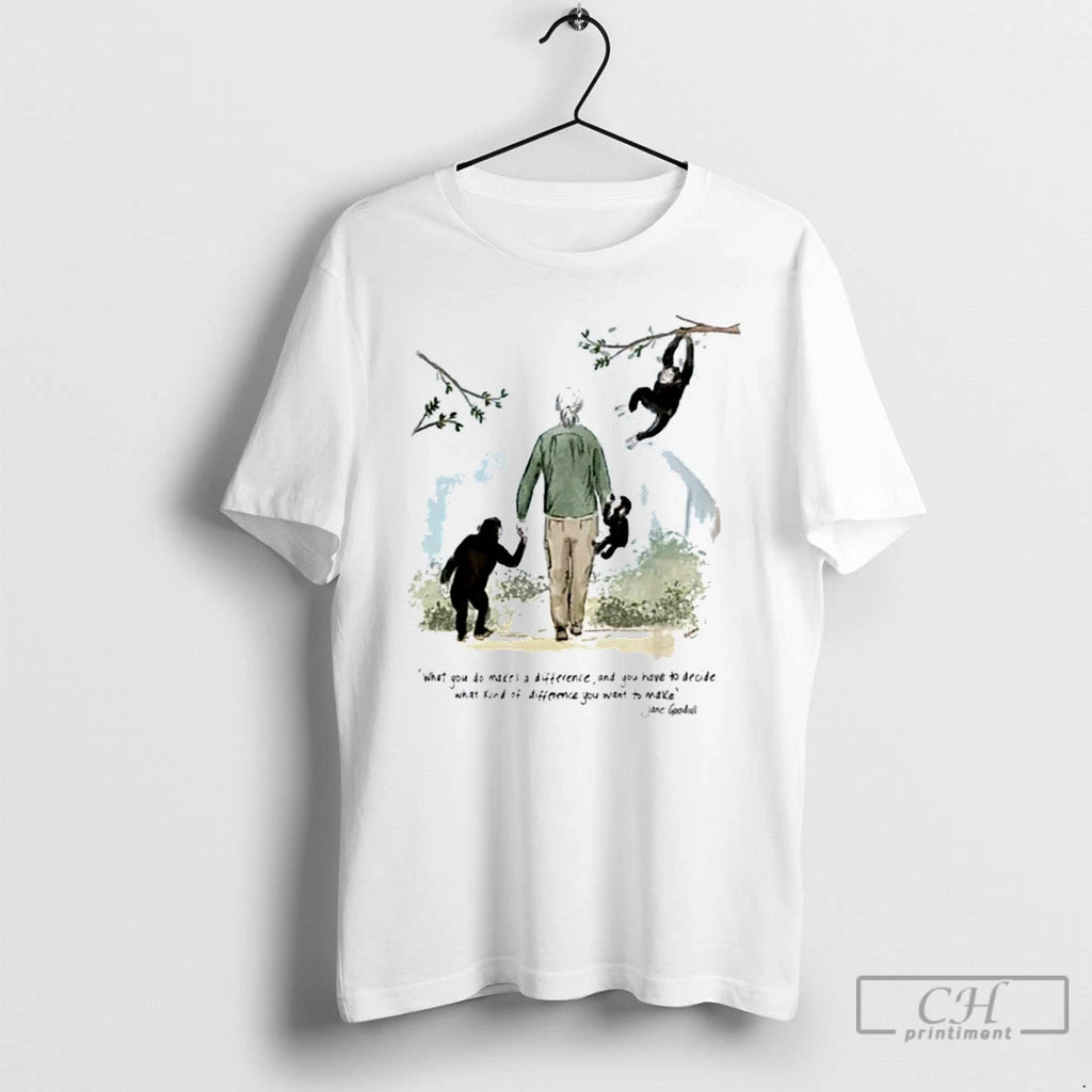 Classic Inspirational Jane Goodall Chimpanzee T Shirts Hoodie Longsleeve
