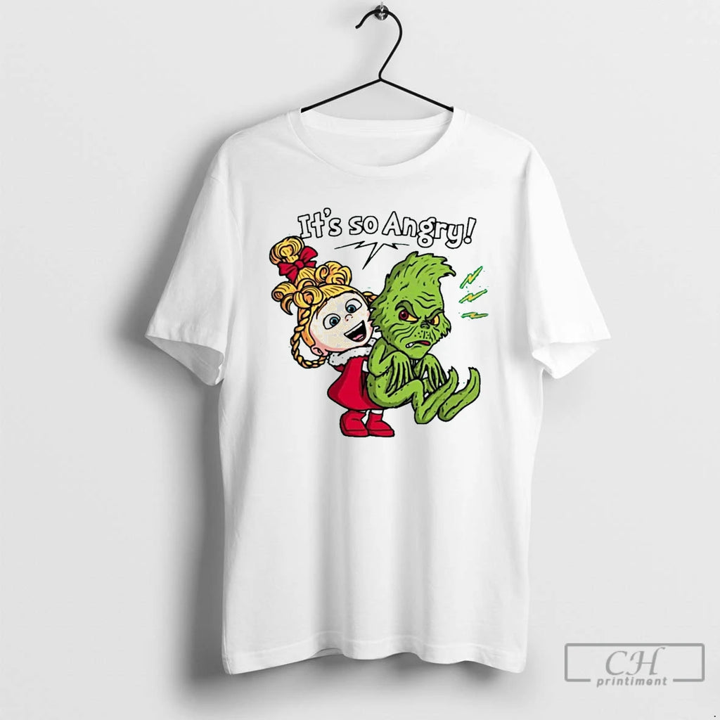 Classic Its So Angry Cindy Lou Who And The Grinch White T Shirts