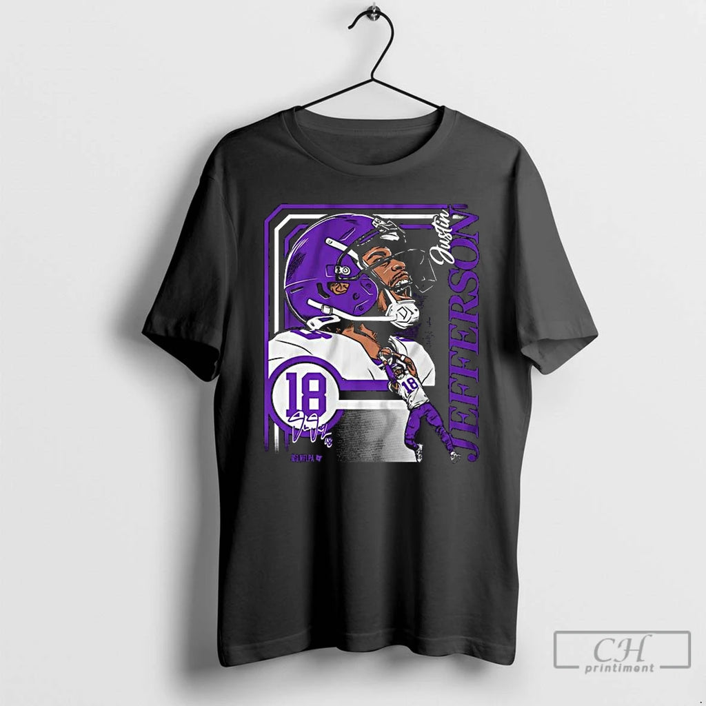 Classic Justin Jefferson Collage Frame Long Sleve T Shirts Hoodie Longsleeve