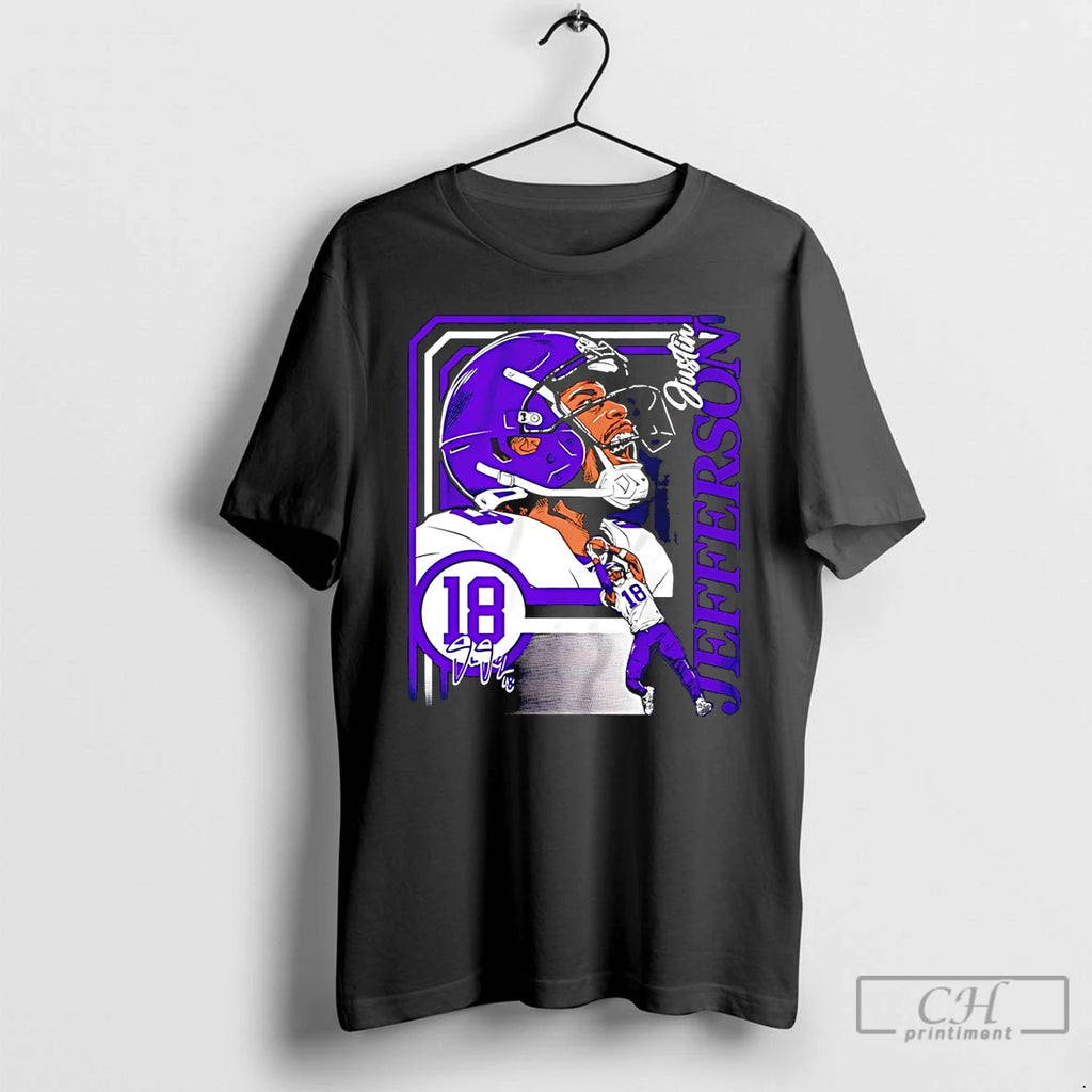 Classic Justin Jefferson Minnesota Vikings Collage Frame T Shirts Hoodie Longsleeve
