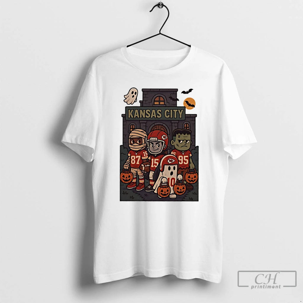 Classic Kansas City Chiefs Halloween Pumpkin 2025 Cartoon T Shirts Hoodie Longsleeve