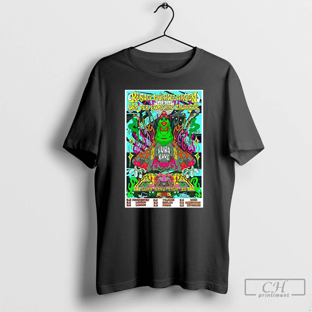 Classic King Gizzard And Lizard Wizard Konig Muskelmagen Und Der Eidechse Zayberer Euro Rave Tour