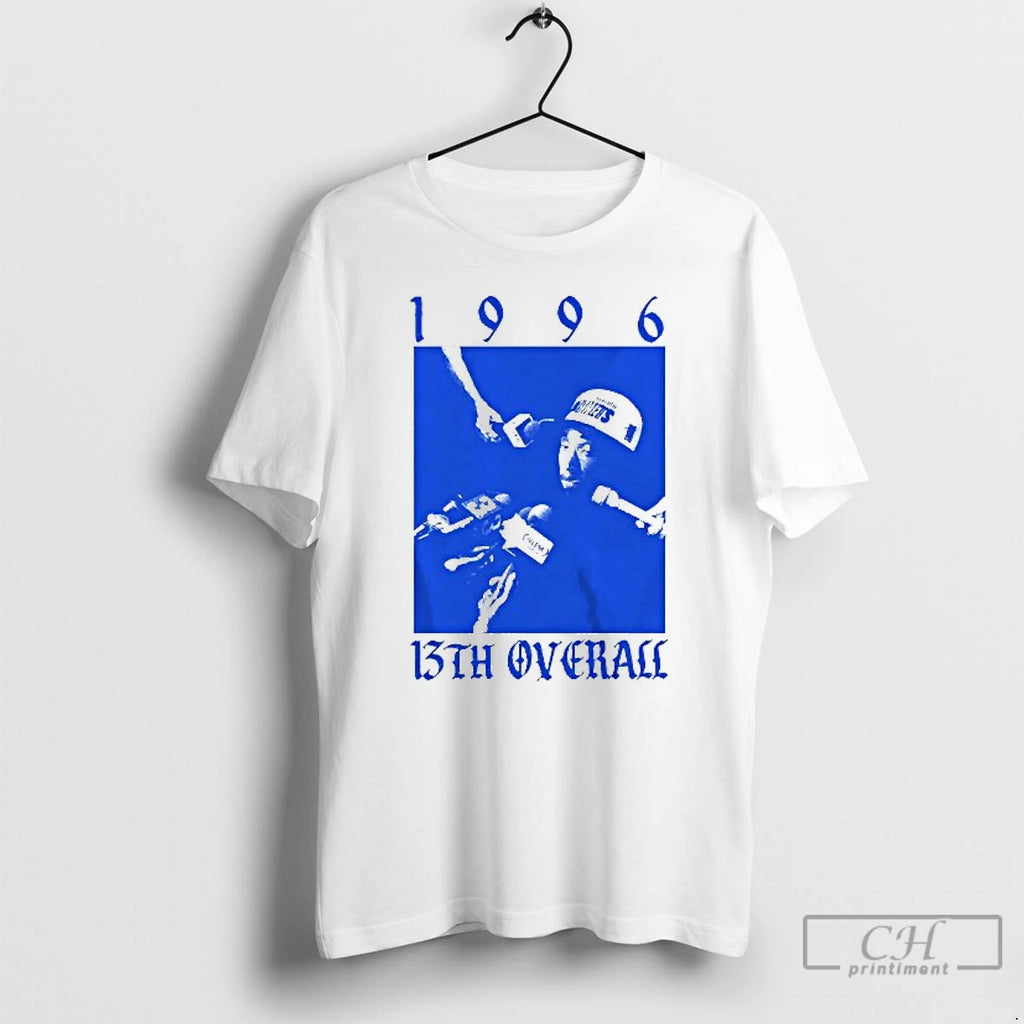 Classic Kobe Bryant 1996 Press Conference 13th Overall Mens White Tee T Shirts