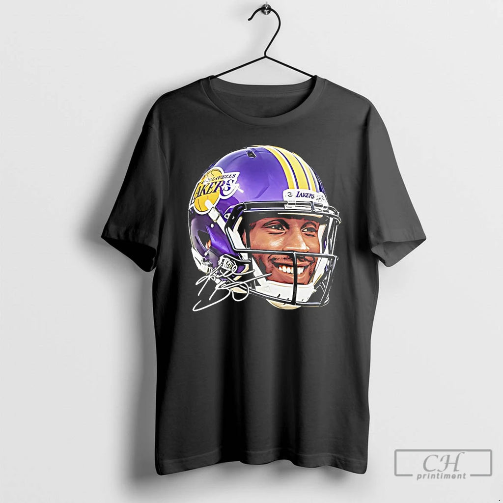 Classic Kobe Bryant Los Angeles Lakers Football Helmet Signature T Shirts Hoodie Longsleeve