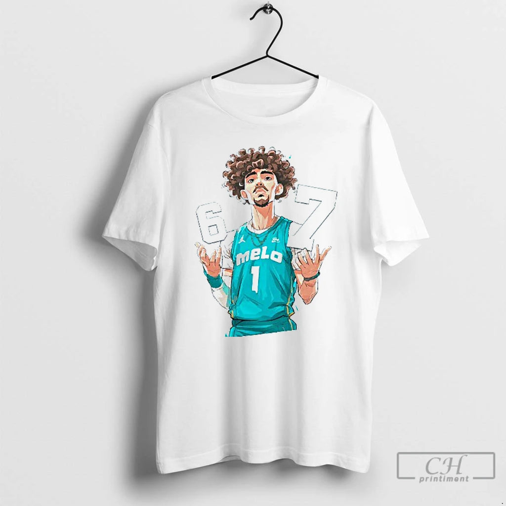 Classic Lamelo Ball Charlotte Hornets Melo 6 7 Mens White Tee T Shirts