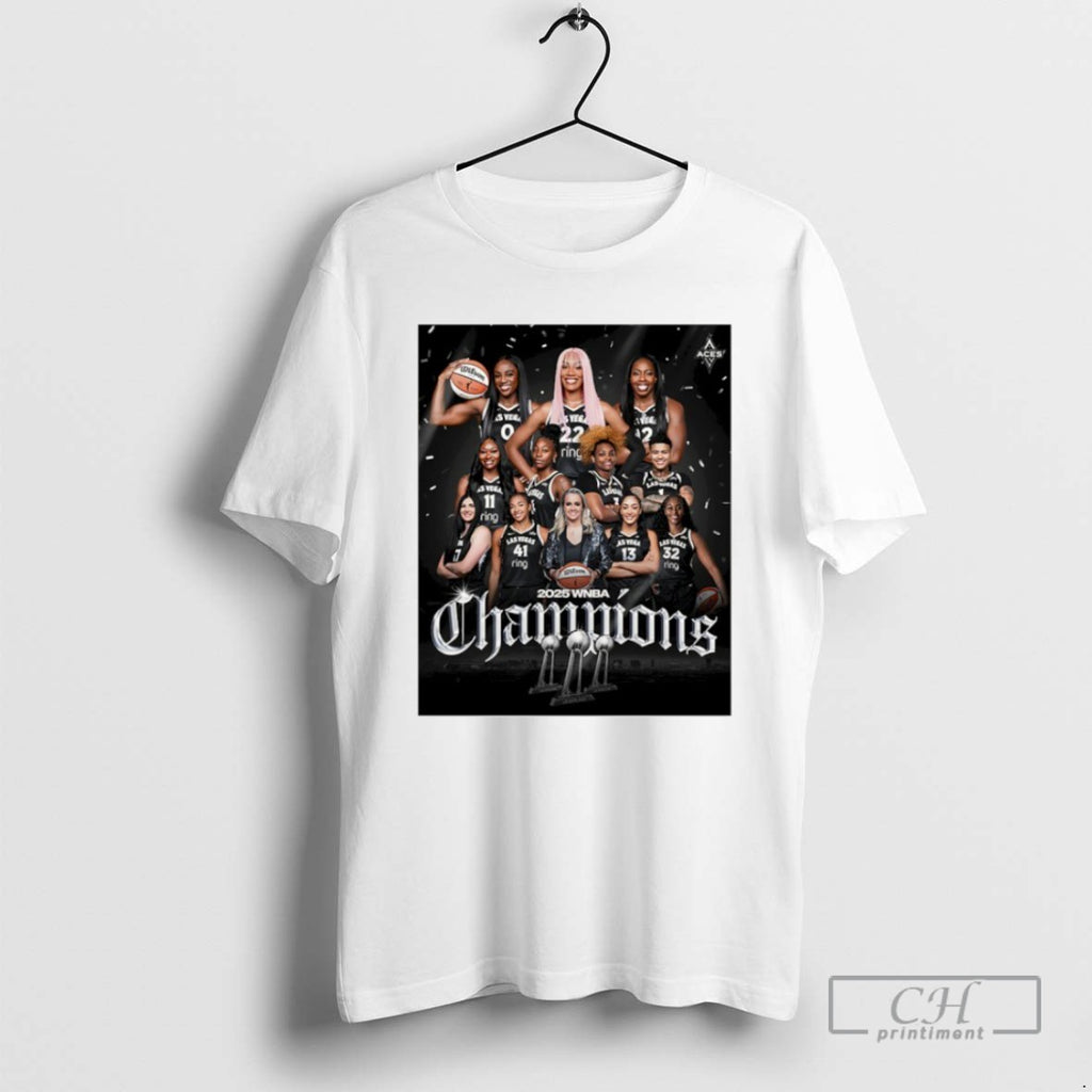 Classic Las Vegas Aces 2025 Wnba Champions Raise The Stakes T Shirts