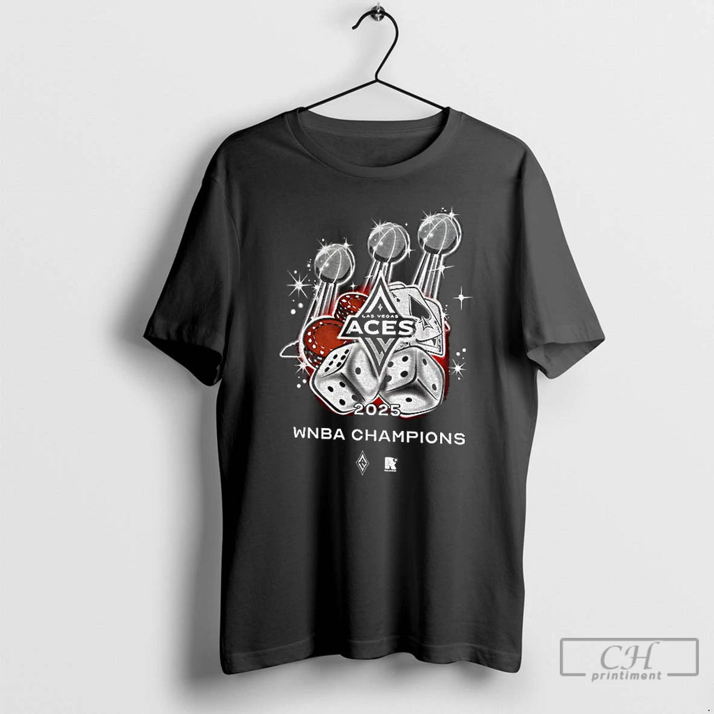 Classic Las Vegas Aces Three Time Wnba Champions 2025 Basketball Logo T Shirts