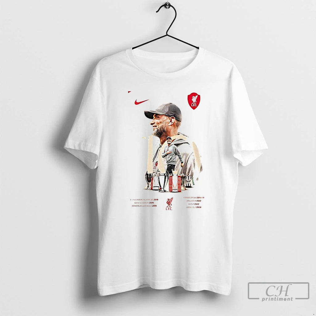 Classic Liverpool Fc X Jurgen Klopp 10th Anniversary Football Lover T Shirts