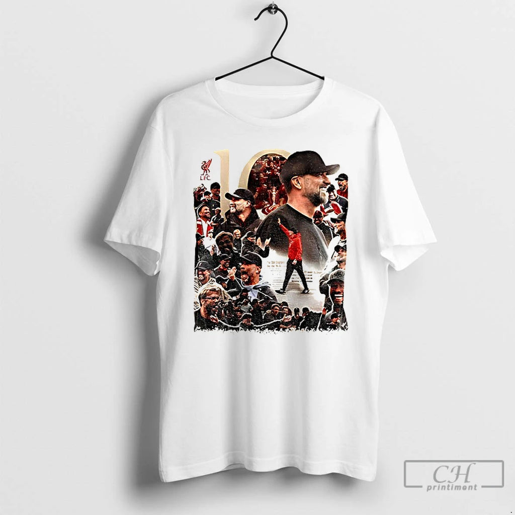 Classic Liverpool Fc X Jurgen Klopp 10th Anniversary Graphic Football Lover T Shirts