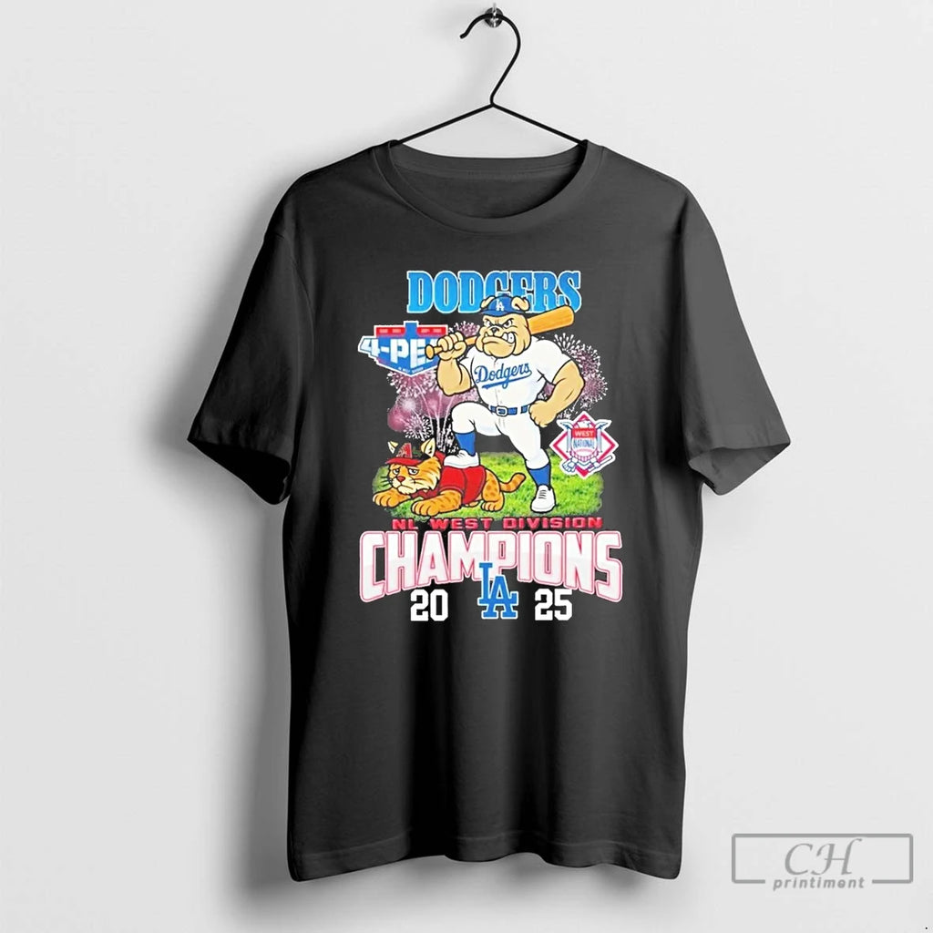 Classic Los Angeles Dodgers Vs Arizona Diamondbacks 2025 Nl West Division Champions Mascots T Shirts