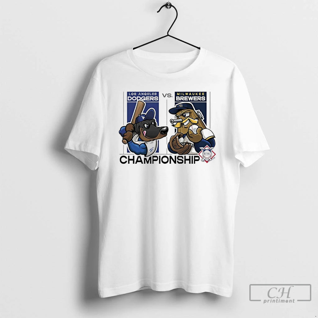 Classic Los Angeles Dodgers Vs Milwaukee Brewers 2025 Nlcs Matchups Mascot T Shirts