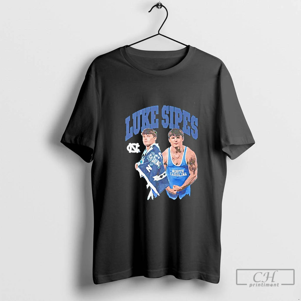 Classic Luke Sipes North Carolina Tar Heels Ncaa Wrestling Blackshirt T Shirts