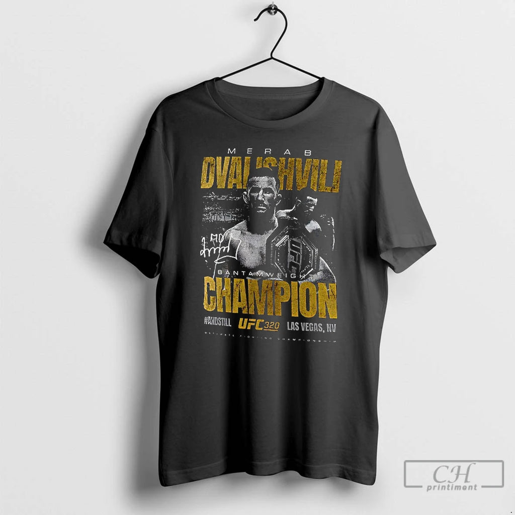 Classic Merab Dvalishvili Ufc 320 Bantamweight Champion Signature Vintage T Shirts Hoodie Longsleeve