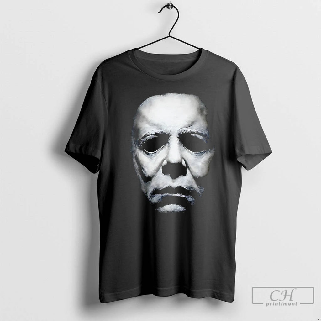 Classic Michael Myers Horror Character Big Face Halloween T Shirts Hoodie Longsleeve