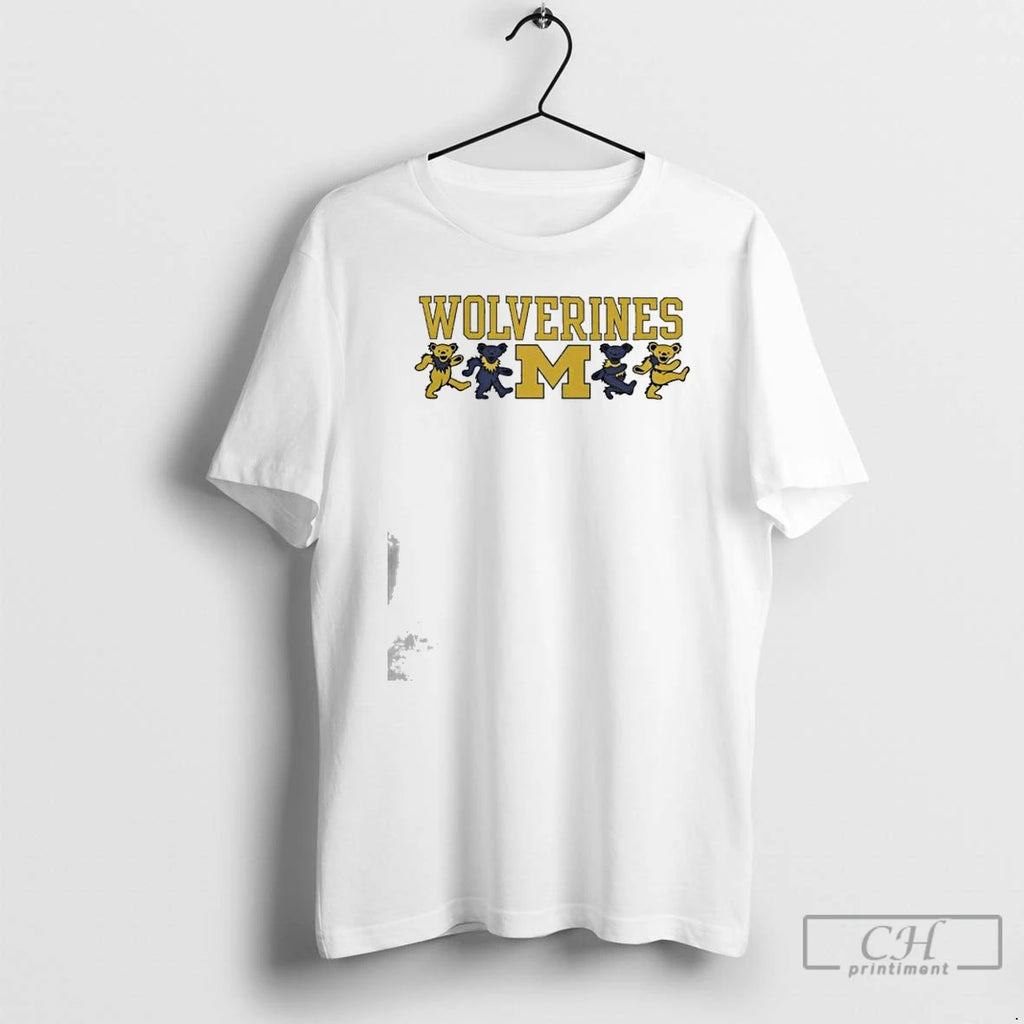 Classic Michigan Wolverines X Grateful Dead Mascot Bears 2025 T Shirts