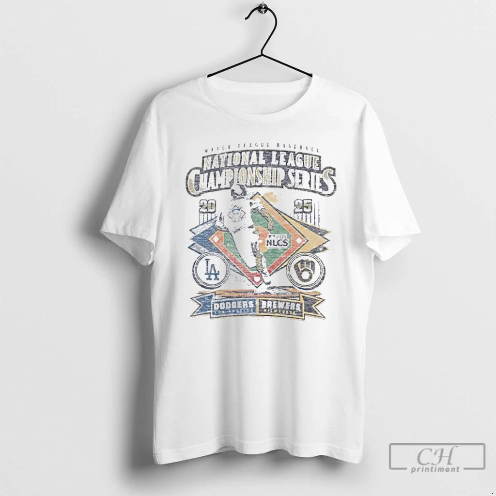 Classic Nlcs Match Up Dueling 2025 Brewers Vs Dodgers T Shirts