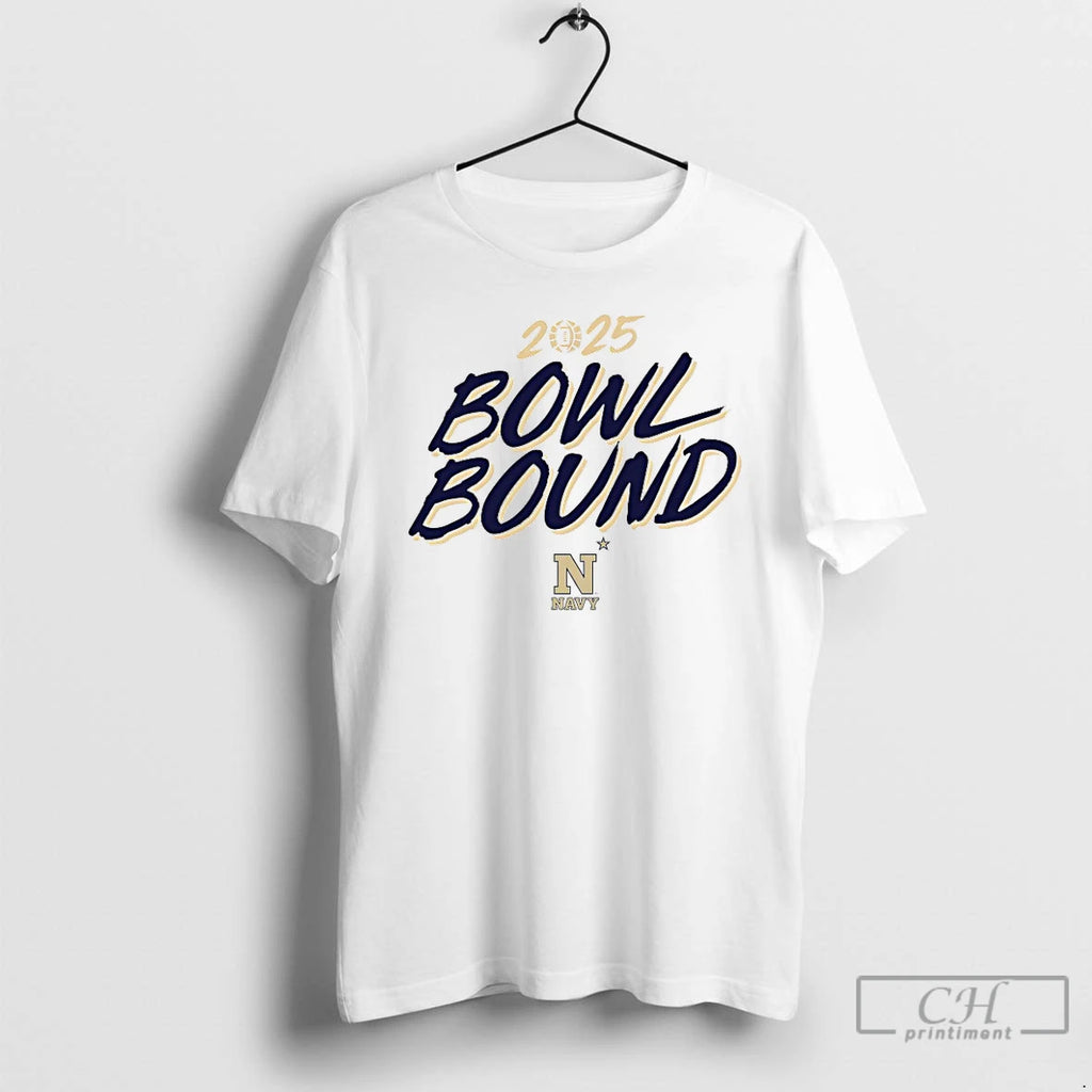 Classic Navy Midshipmen 2025 Bowl Bound Logo T Shirts
