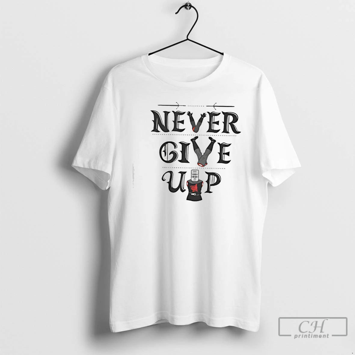 Classic Never Give Up Black Knight Monty Python Inspirational