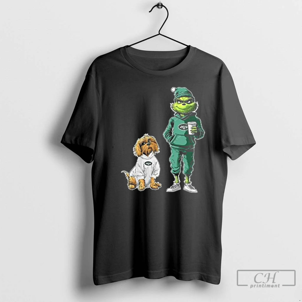 Classic New York Jets Grinch And Dog Christmas Football 2025 T Shirts