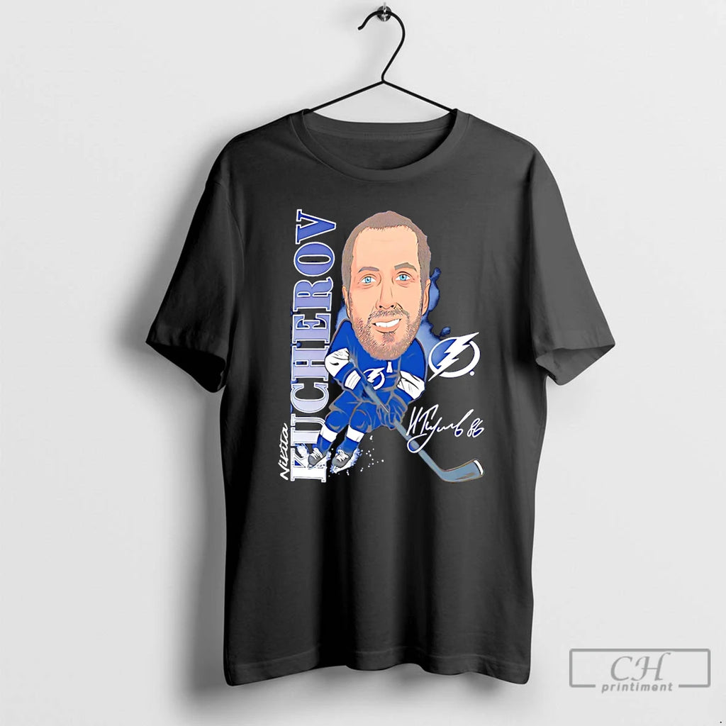 Classic Nikita Kucherov Tampa Bay Lightning Caricature Player T Shirts Hoodie Longsleeve