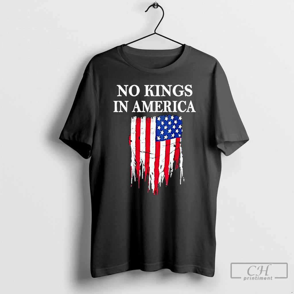Classic No Kings In America America Flag Vintage No Kings T Shirts