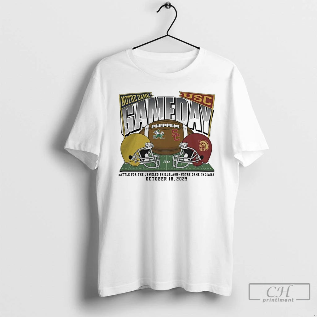 Classic Notre Dame Fighting Irish Vs Usc Trojans 2025 Gameday T Shirts