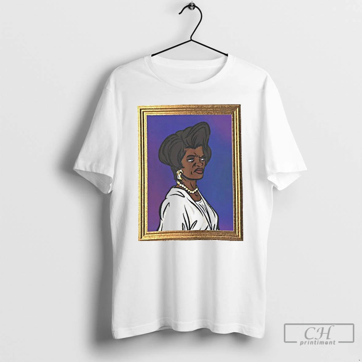 Classic Ohhkay Mrs Jones Caricature Graphic Mens White Tee T Shirts