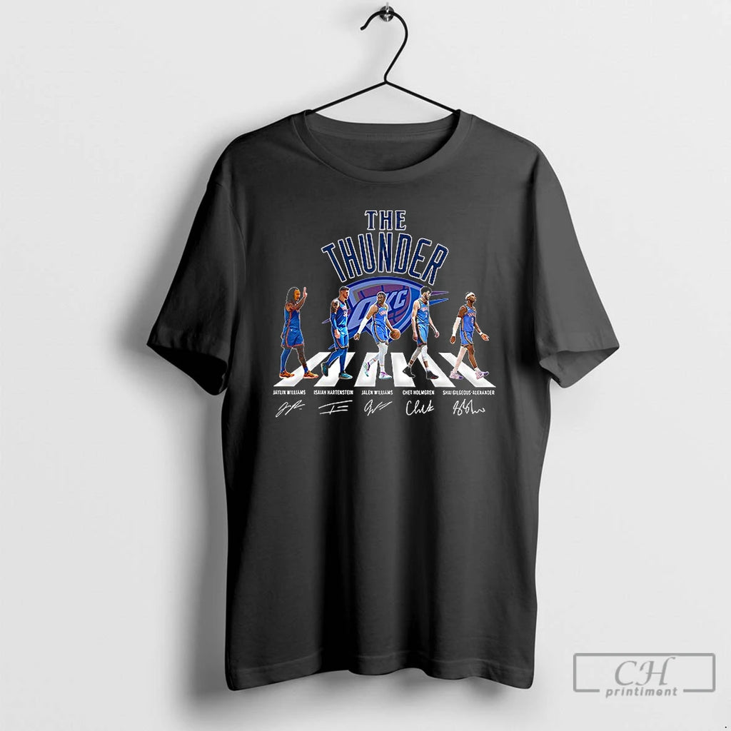 Classic Oklahoma City Thunder Abbey Road Signature T Shirts Hoodie Longsleeve
