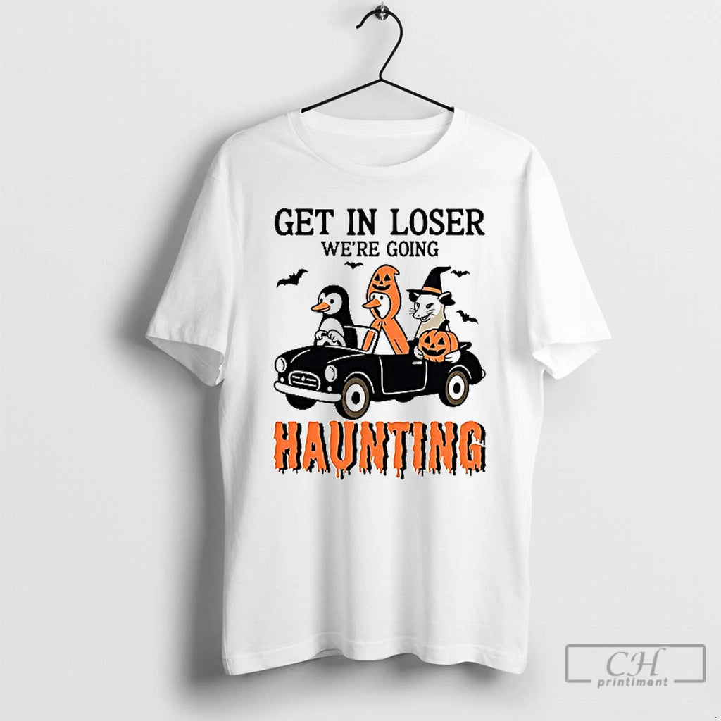 Classic Opossum Get In Loser Were Going Haunting Retro Halloween T Shirs Sweater