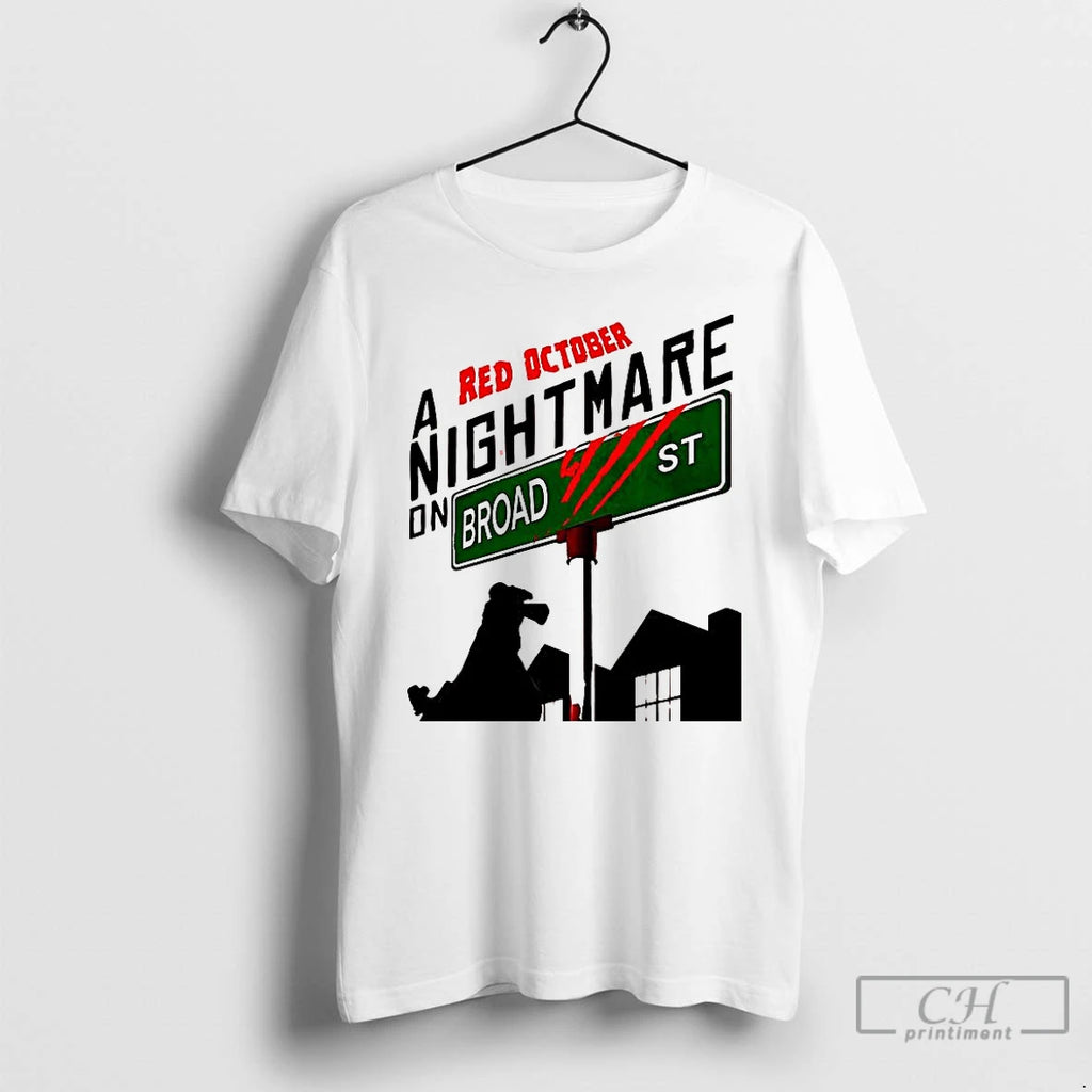 Classic Philadelphia Phillies Baseball Red October Broad Street Nightmare Phillie Phanatic Silhouette T Shirts