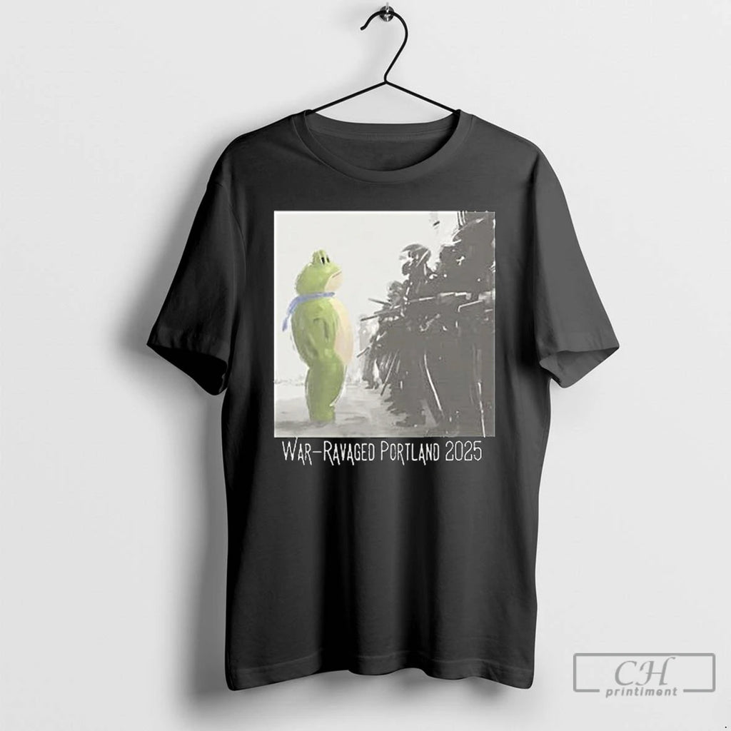Classic Portland Frog Anti Ice War Ravaged Portland 2025 Long Sleve T Shirts