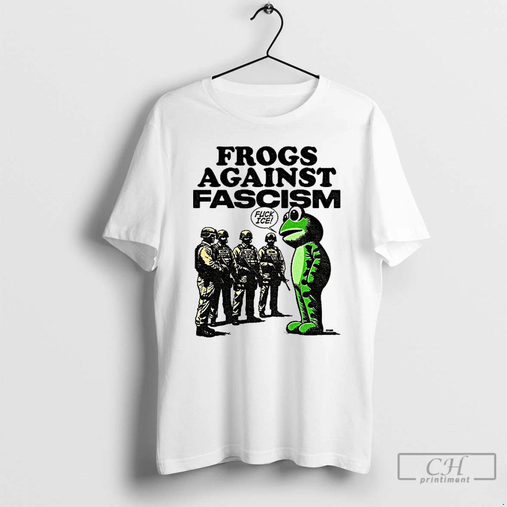 Classic Portland Frog Frogs Against Fascism Fuck Ice T Shirts