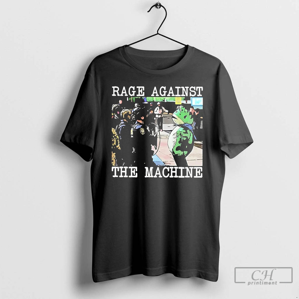 Classic Portland Frog Vs Ice Rage Against The Machine T Shirts
