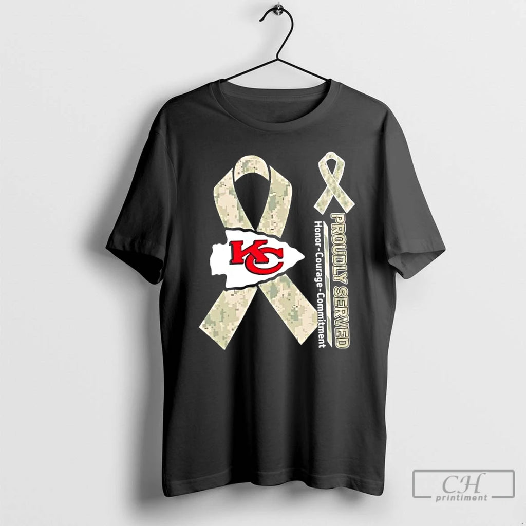 Classic Proudly Served Honor Courage Commitment Kansas City Chiefs Football T Shirts Hoodie Longsleeve