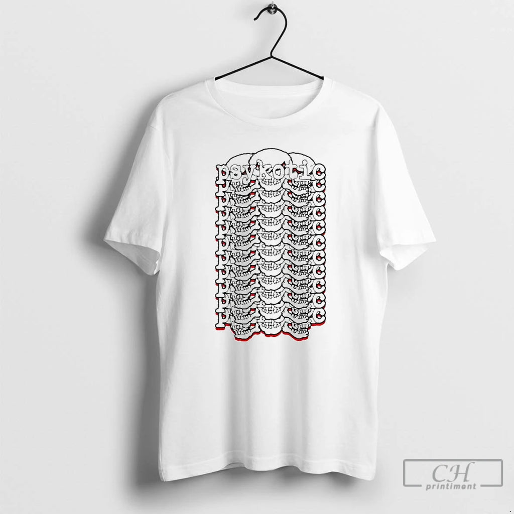 Classic Psykotic Skull Logo Ornaments T Shirts